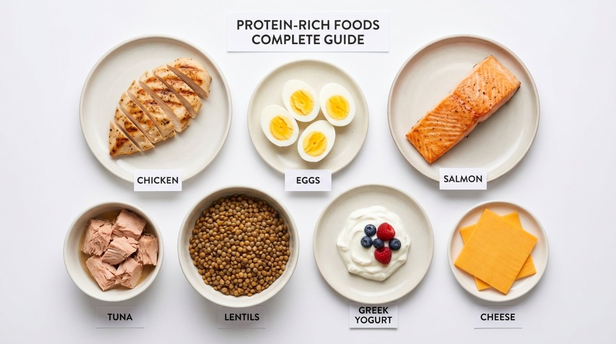 Lista completa de alimentos ricos en proteínas (40 fuentes clasificadas) - Mincidelice
