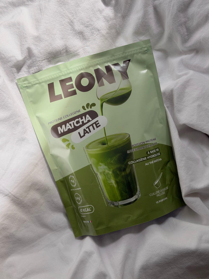 Boisson Matcha Latte protéinée au collagène 285g 15 portions - LEONY