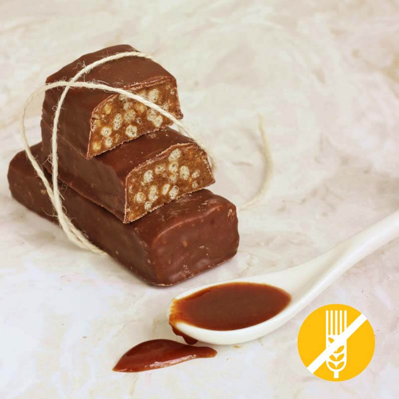 Barre chocolat caramel cacahuètes - Mincidelice