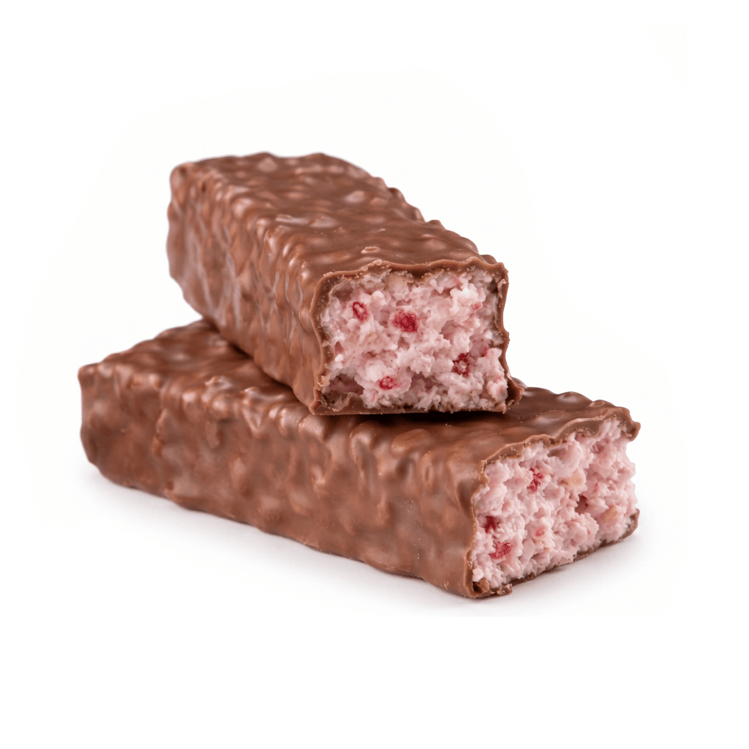 Barre crémeuse croustillante arôme framboise noix de coco Low Carb - Mincidelice