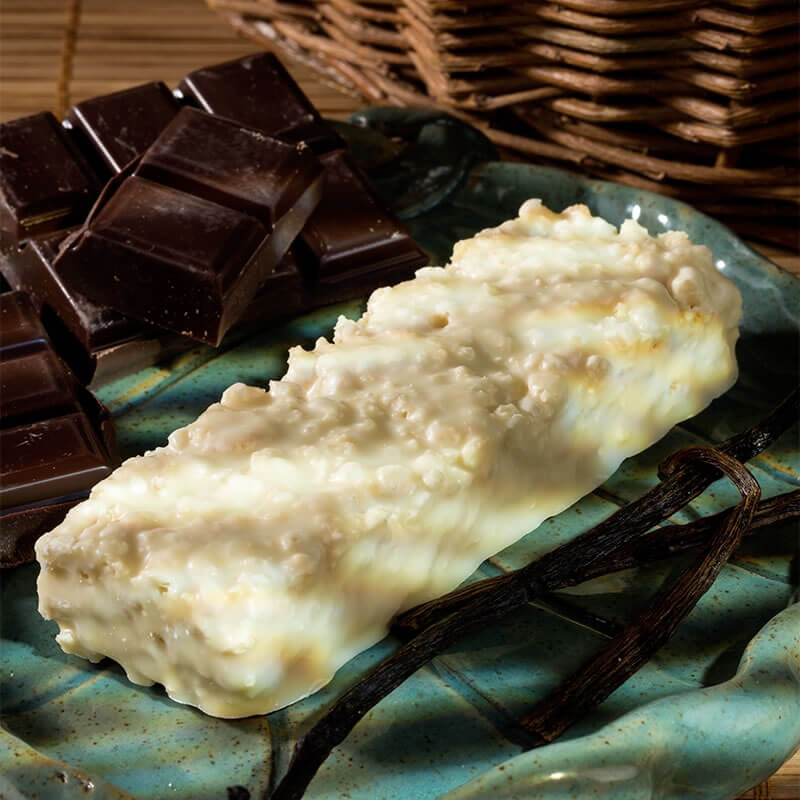 Barre vanille chocolat blanc fluffy - Mincidelice