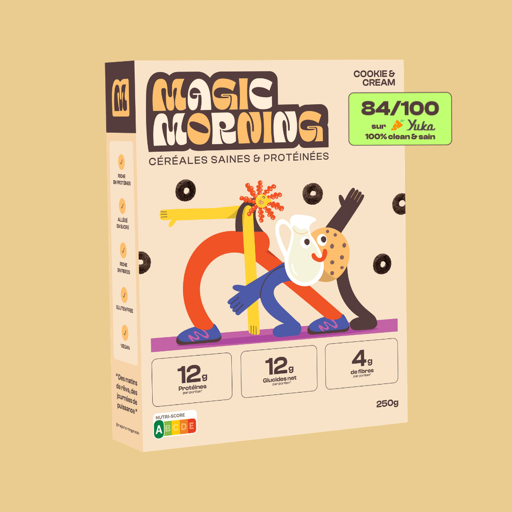 Céréales protéinés sans édulcorant Cookie & Cream - Magic Morning - Mincidelice