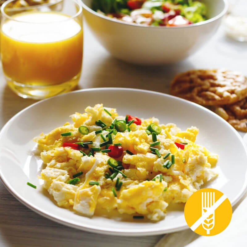 Oeuf brouillé fromage bacon - Mincidelice