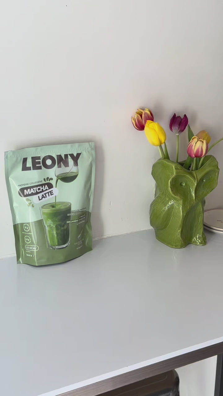 Boisson Matcha Latte protéinée au collagène 285g 15 portions - LEONY