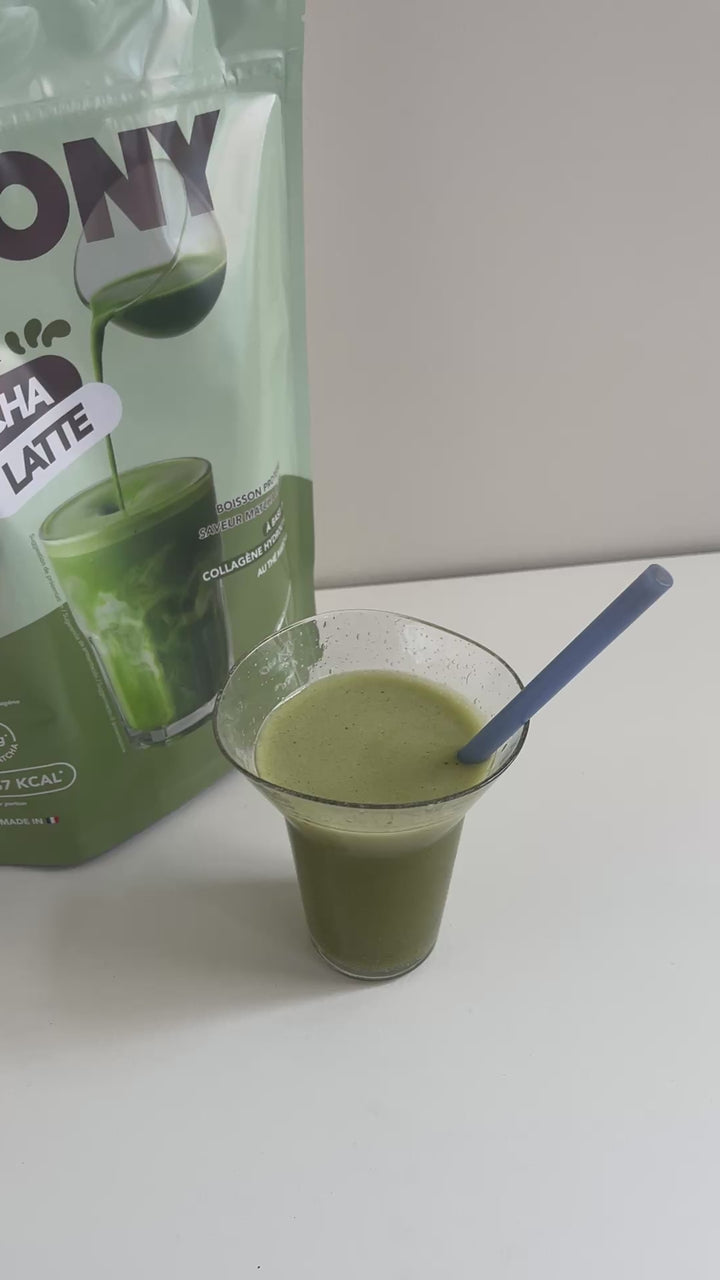 Boisson Matcha Latte protéinée au collagène 285g 15 portions - LEONY