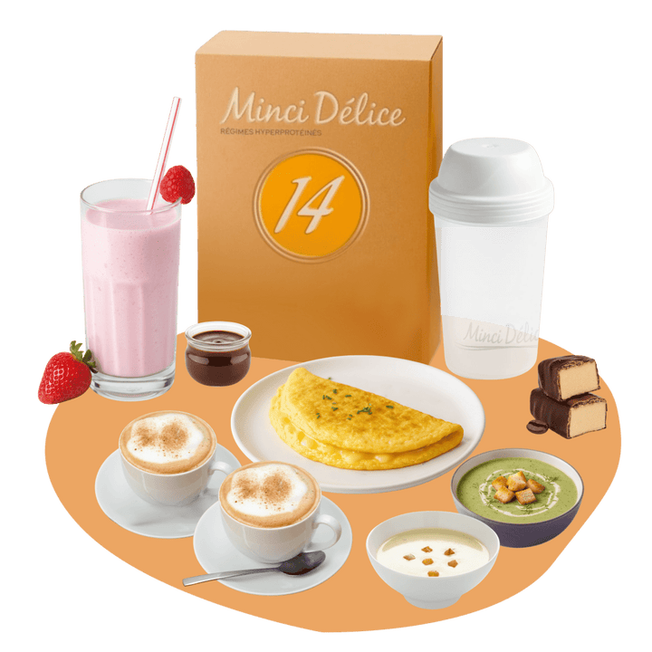 Régime hyperprotéiné 14 jours Boissons cappuccino - Mincidelice