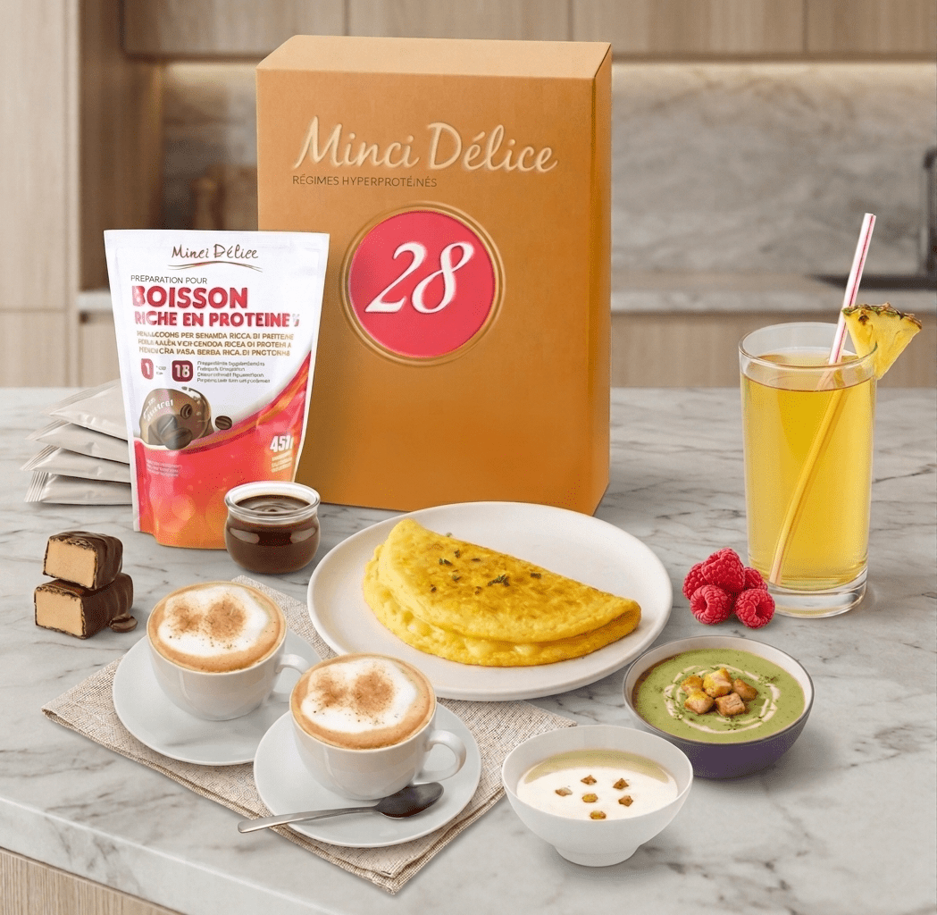 Régime hyperprotéiné 28 jours Boissons cappuccino - Mincidelice