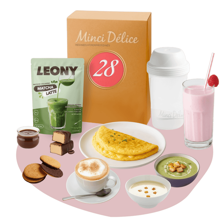 Régime hyperprotéiné 28 jours boissons Matcha Latte ( - 9kg) - Mincidelice