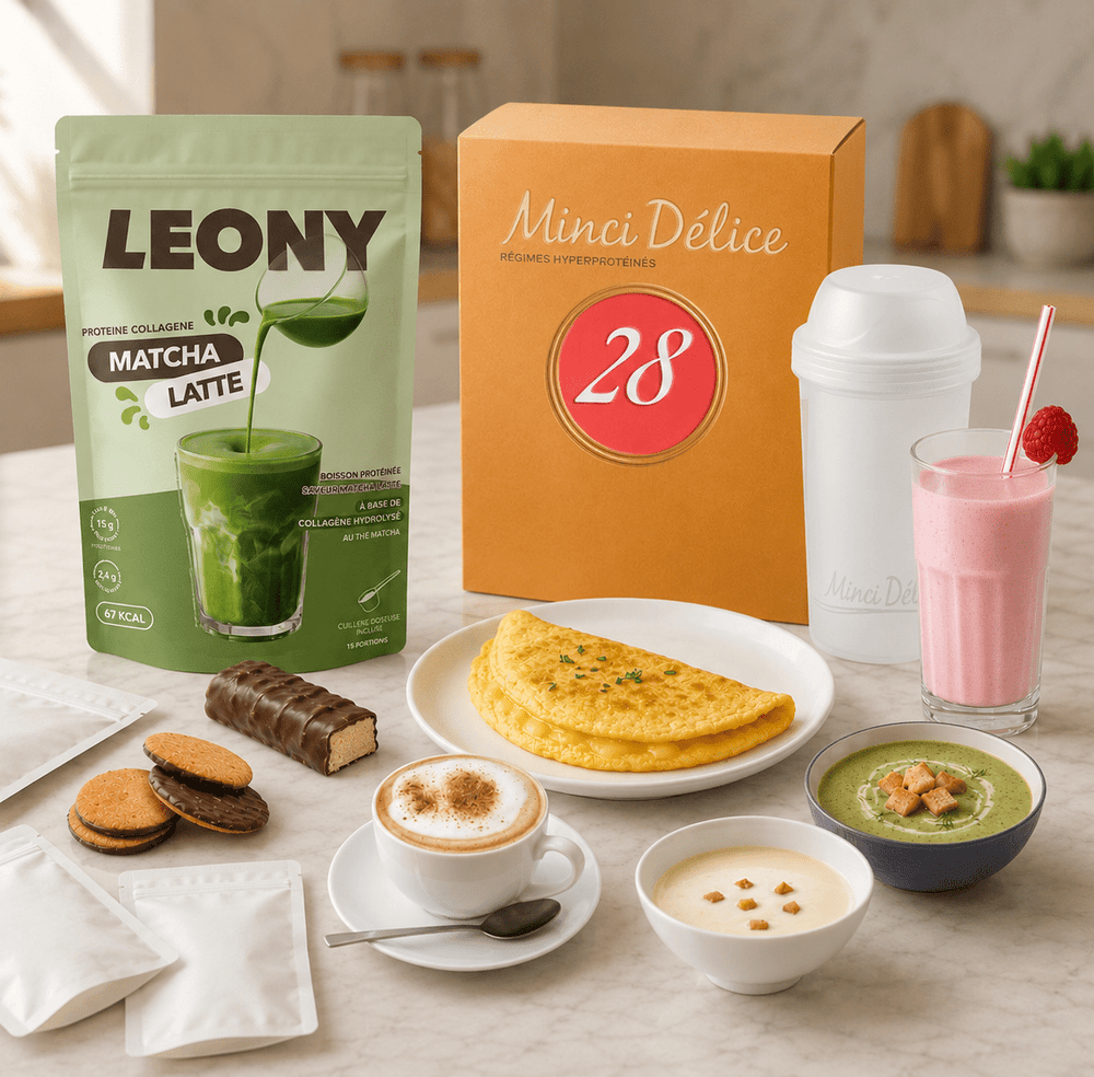 Régime hyperprotéiné 28 jours boissons Matcha Latte ( - 9kg) - Mincidelice