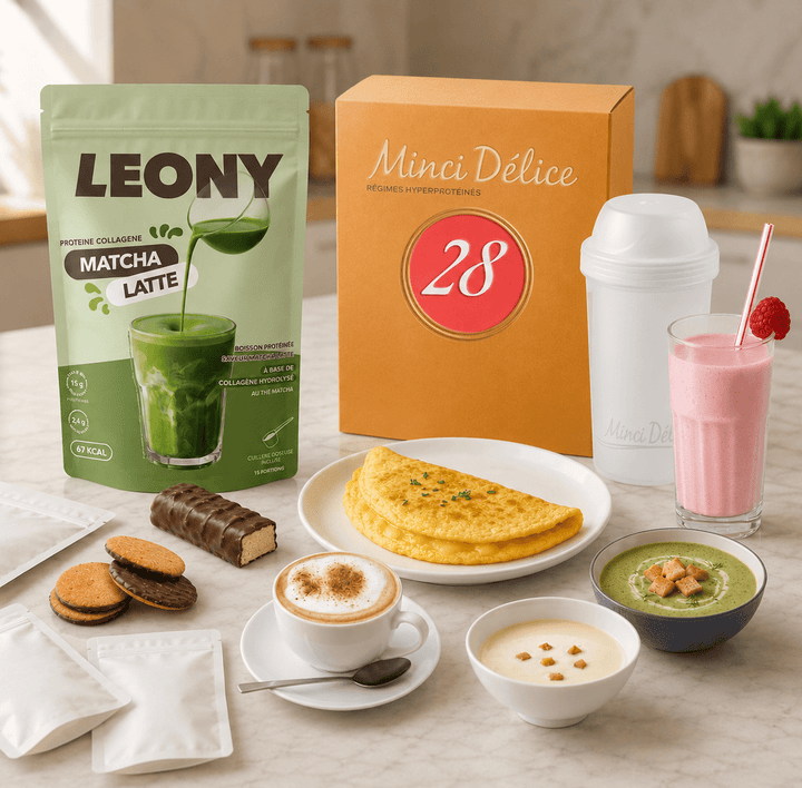 Régime hyperprotéiné 28 jours boissons Matcha Latte ( - 9kg) - Mincidelice