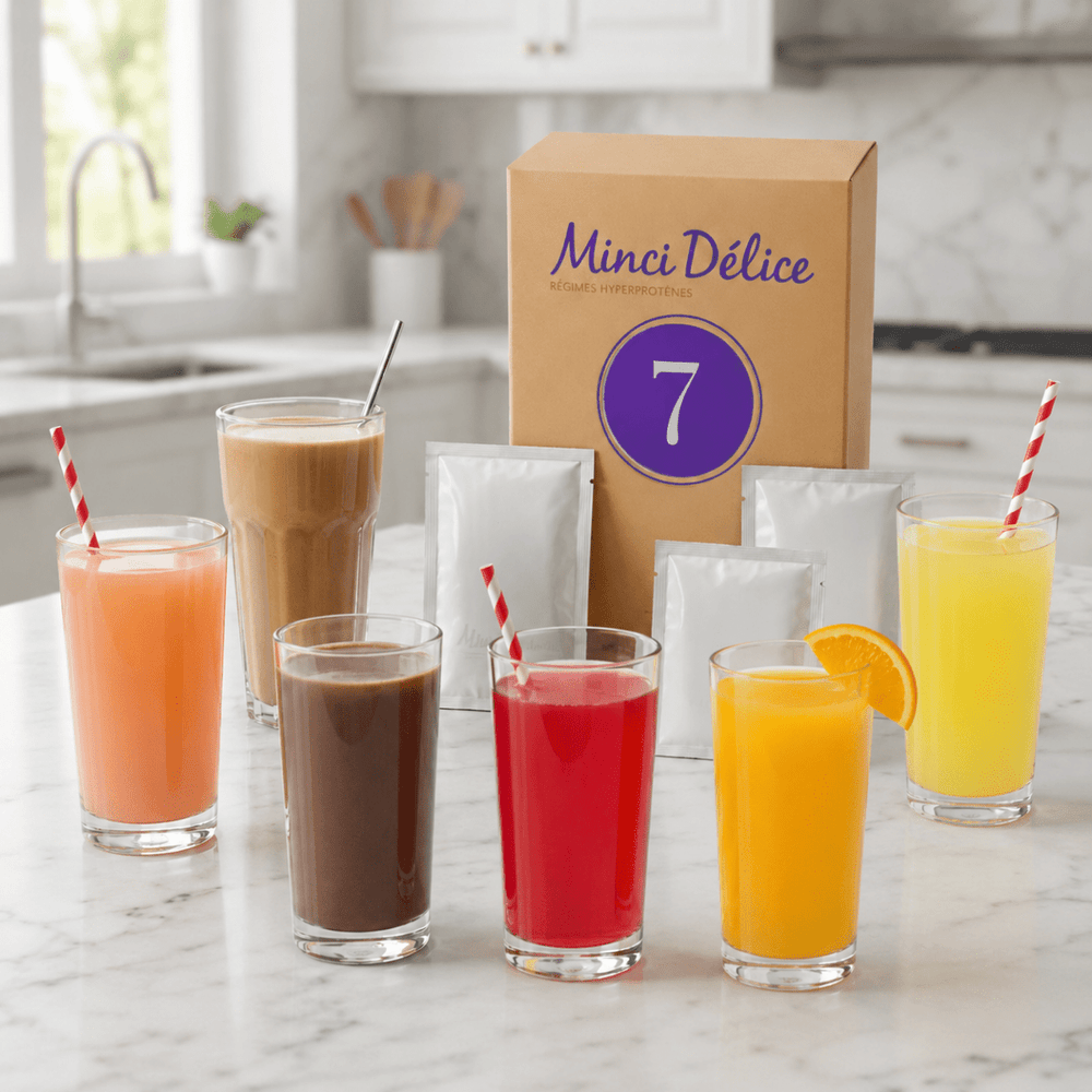 Régime hyperprotéiné 7 jours 100% boissons - jusqu'à 3 kg - Mincidelice