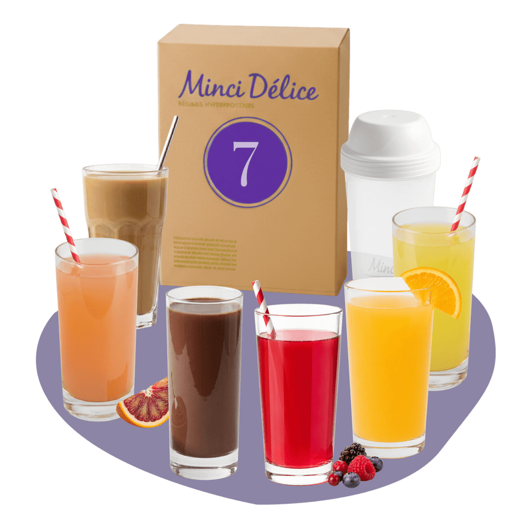 Régime hyperprotéiné 7 jours 100% boissons - jusqu'à 3 kg - Mincidelice