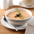Sopa rica em proteínas cogumelos sem glúten